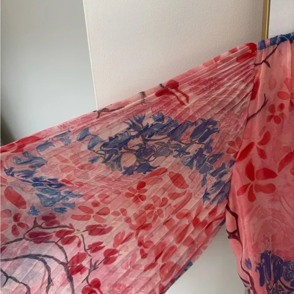 Alice + Olivia Pink Floral Wrap Blouse - Picture 2 of 8